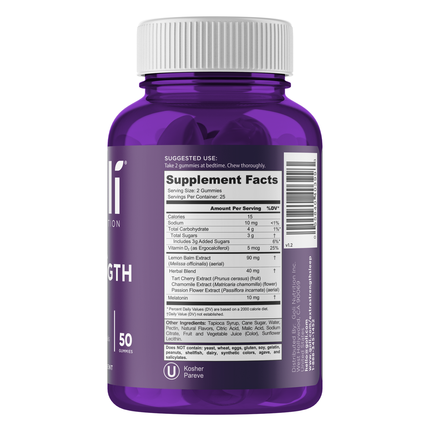 Goli Nutrition – Sleep Gummies – Extra Strength – 10mg Melatonin – 60ct