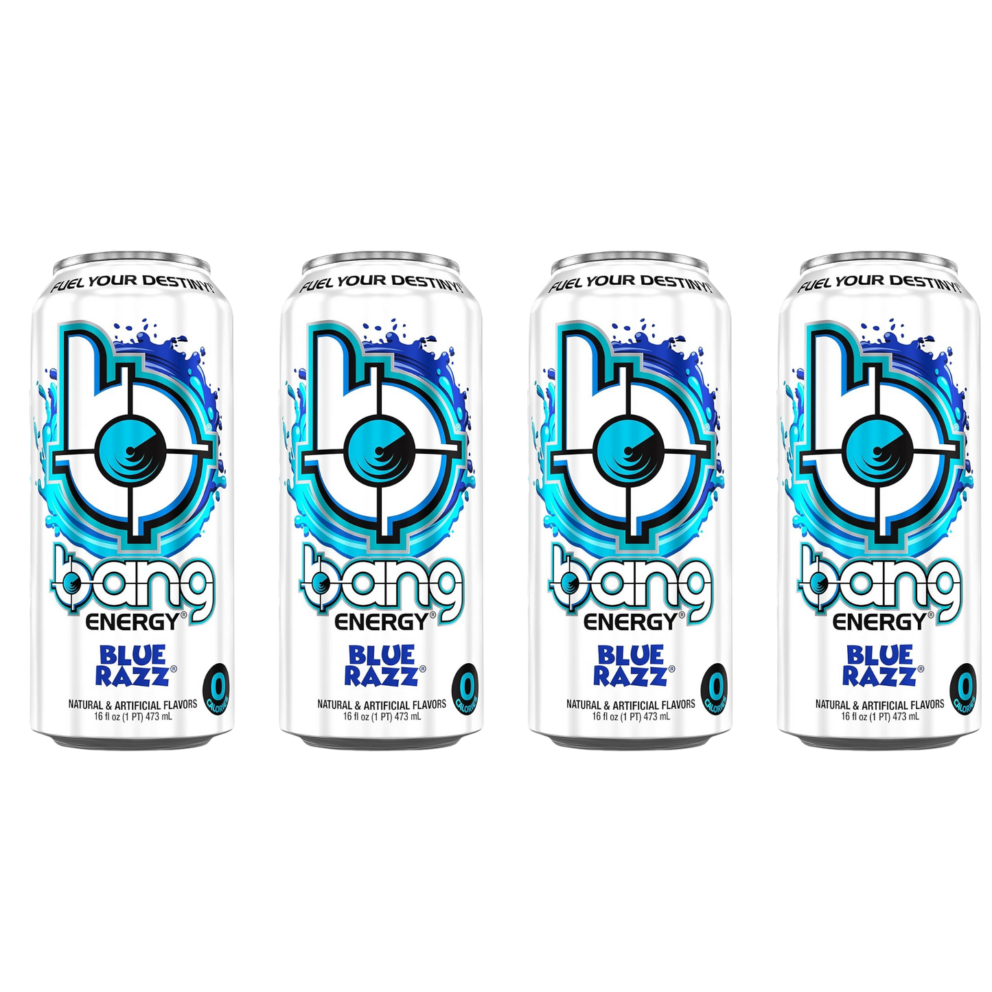 Bang Energy – Blue Razz – 16 fl oz – 4-Pack Bundle