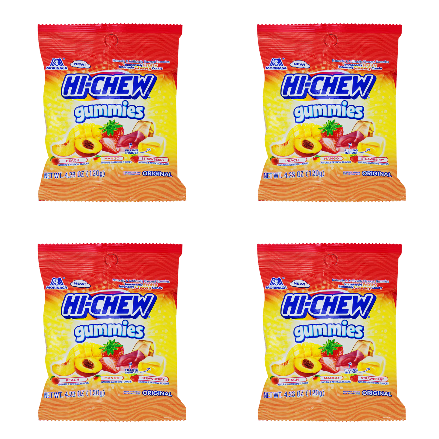 Hi-Chew – Original Gummies – 4oz Pouch – 4-Pack Bundle