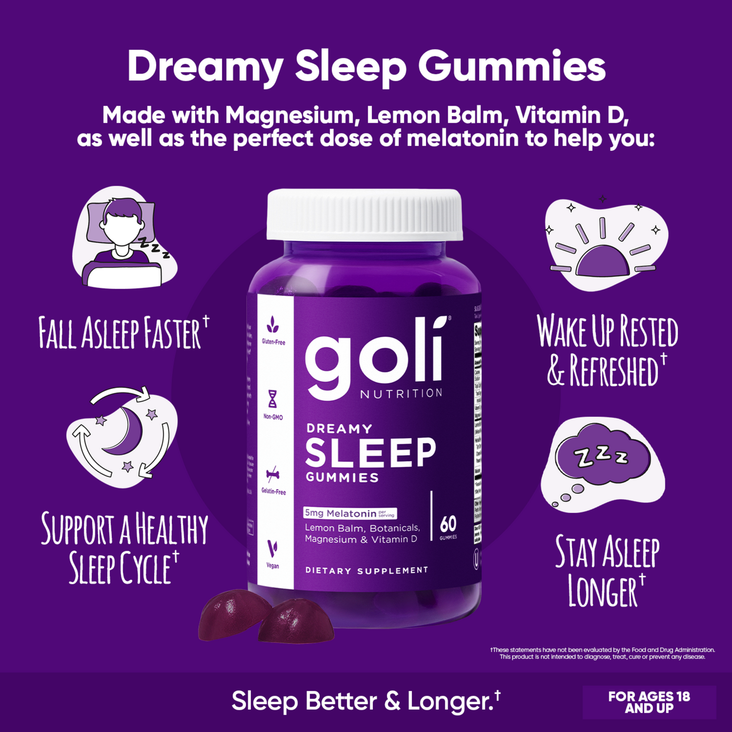 Goli Nutrition – Sleep Gummies – 5mg Melatonin – 60ct