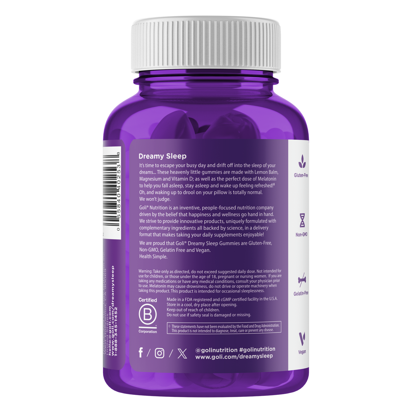 Goli Nutrition – Sleep Gummies – 5mg Melatonin – 60ct
