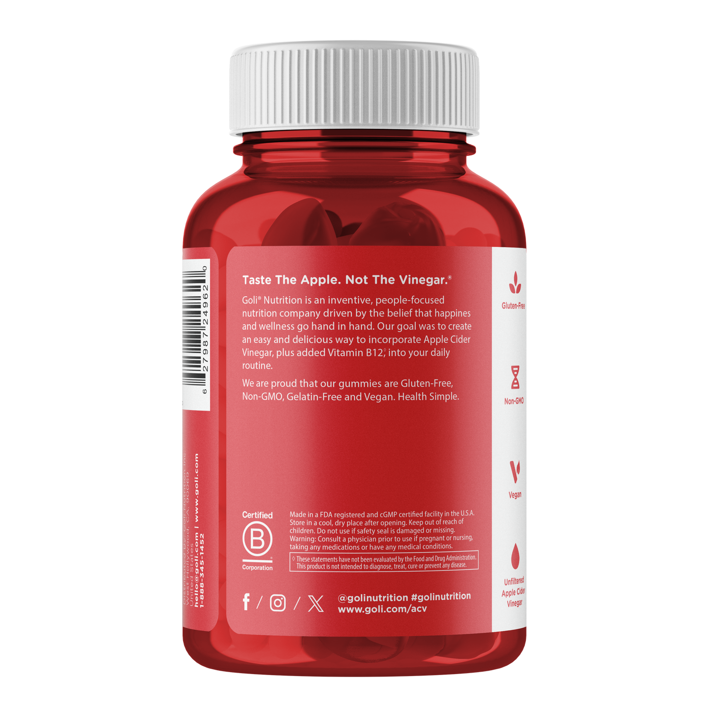 Goli Nutrition – Apple Cider Vinegar Gummies – 60ct