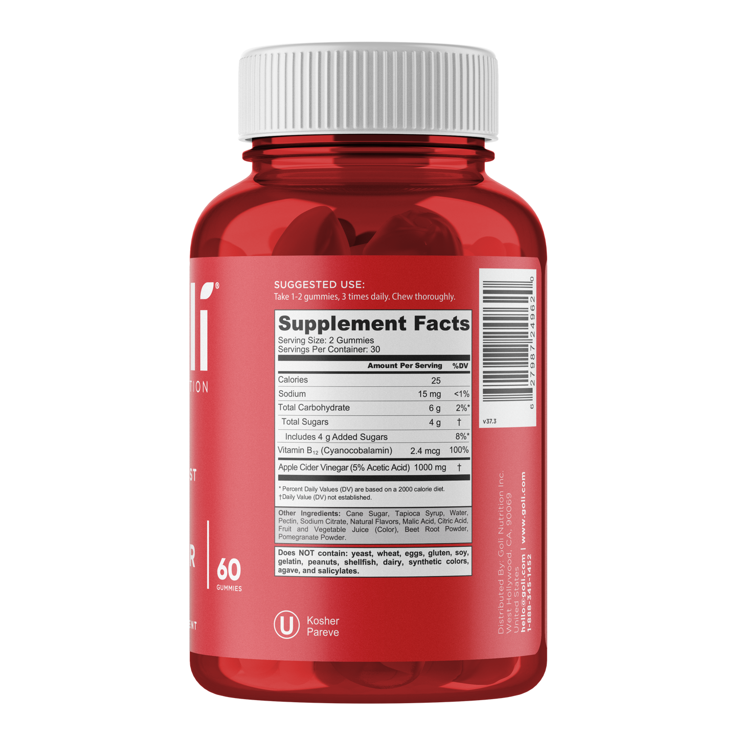 Goli Nutrition – Apple Cider Vinegar Gummies – 60ct