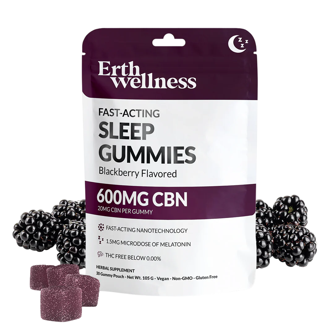 Erth Wellness – CBN Gummies – THC Free – Blackberry – 20mg – 30ct