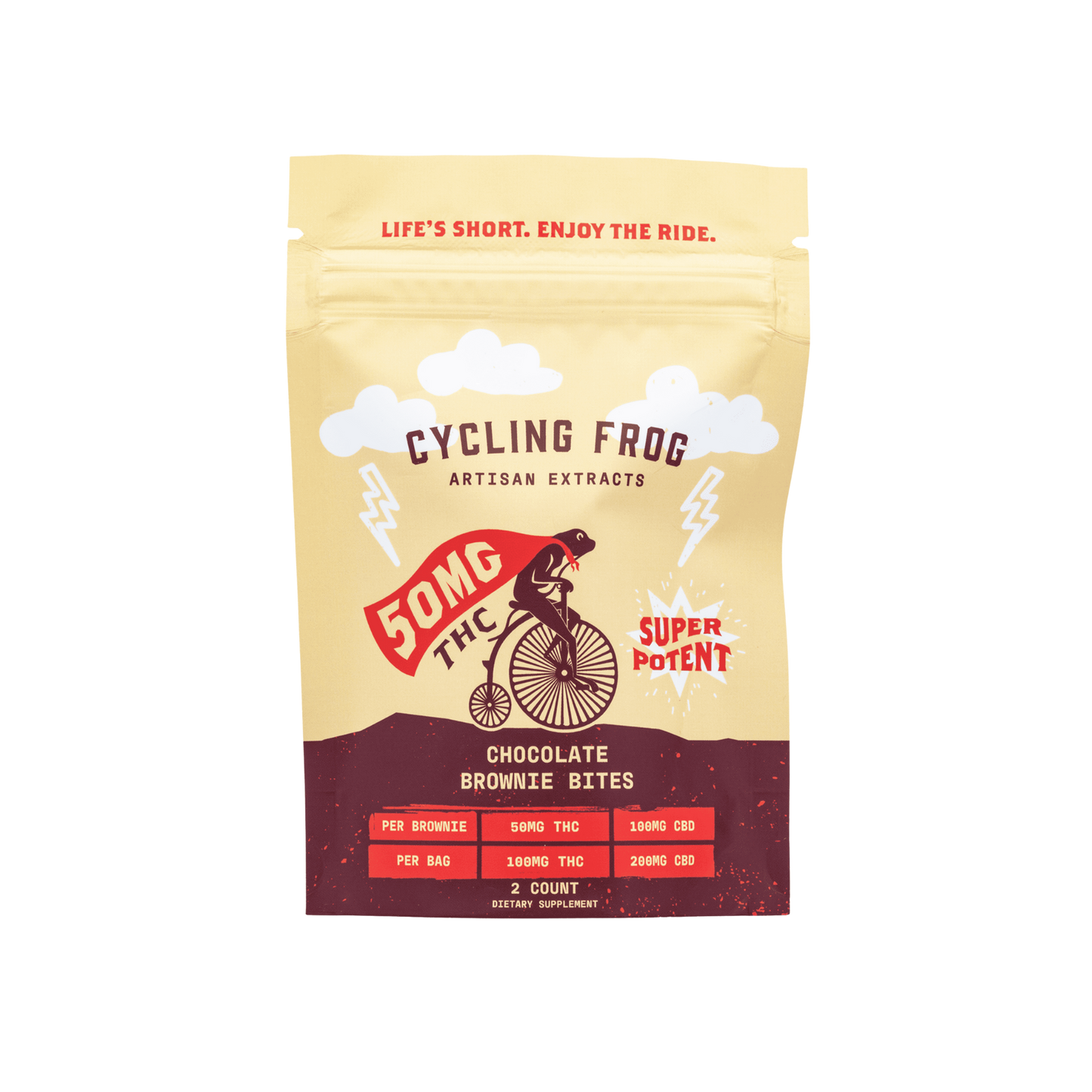 Cycling Frog – Brownie Bites – 50mg THC + 100 mg CBD – Edible – 2ct