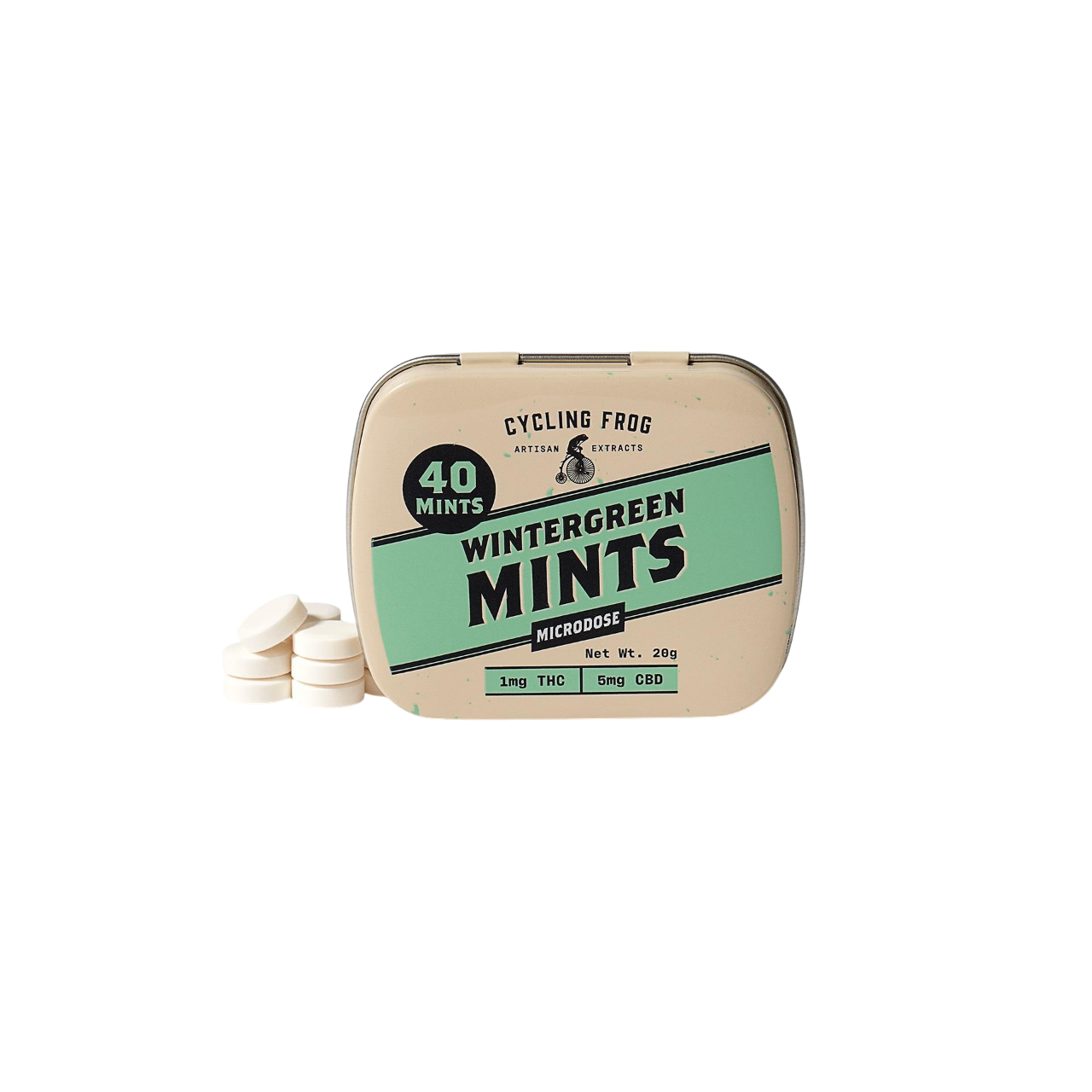Cycling Frog – Winter Green – 1mg THC + 5mg CBD – Mints – 40ct
