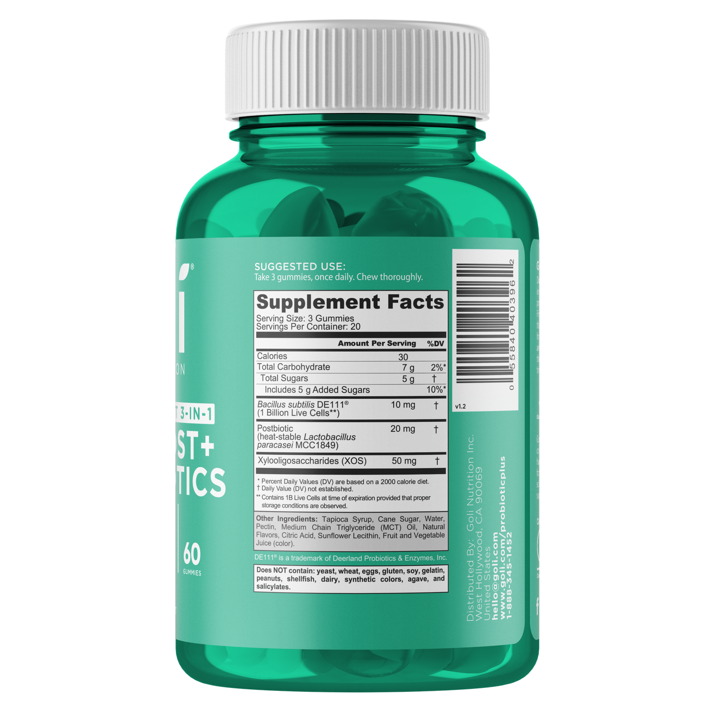 Goli Nutrition – Probiotic Gummies – Pre + Post + Probiotic – 60ct