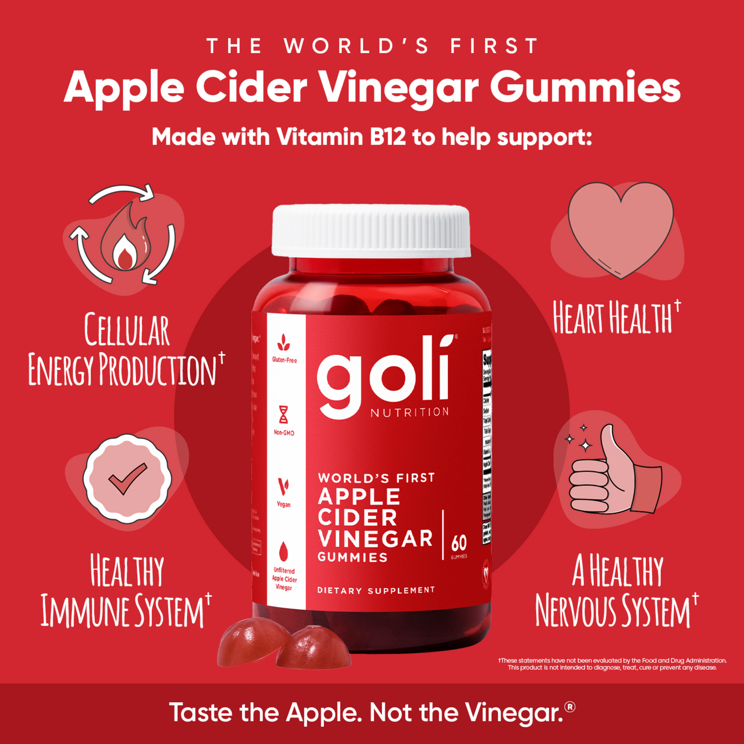 Goli Nutrition – Apple Cider Vinegar Gummies – 60ct