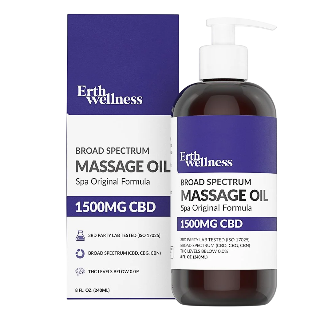 Erth Wellness – CBD Massage Oil – Original Formula – 1500mg – 1 Bottle