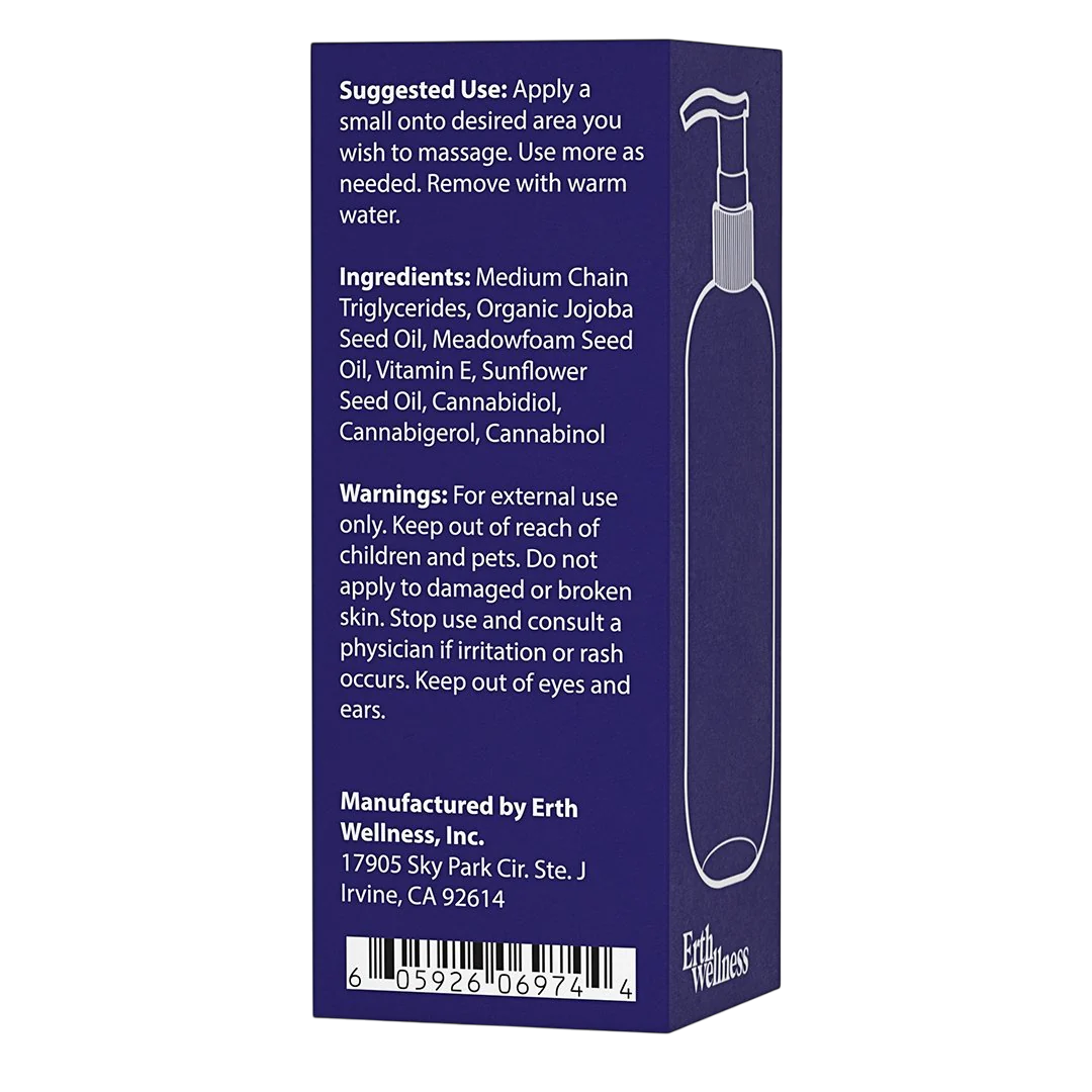 Erth Wellness – CBD Massage Oil – Original Formula – 1500mg – 1 Bottle