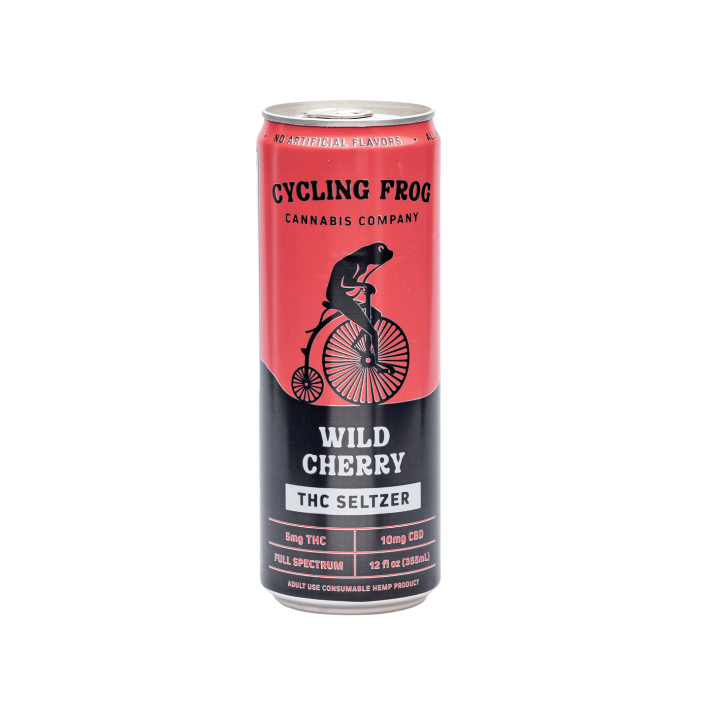 Cycling Frog – Wild Cherry – 5mg THC + 10mg CBD – Sparkling Seltzer – 6-Pack