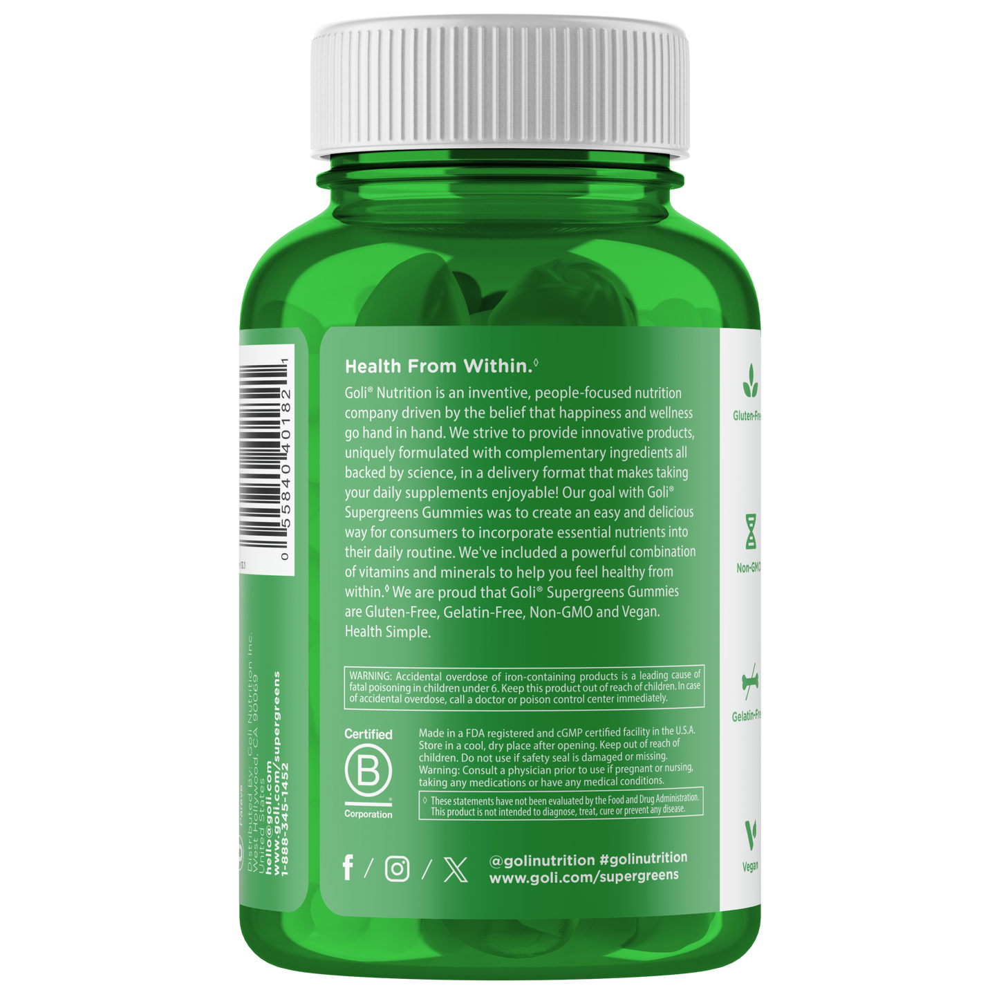 Goli Nutrition - Super Green Gummies - 60 ct