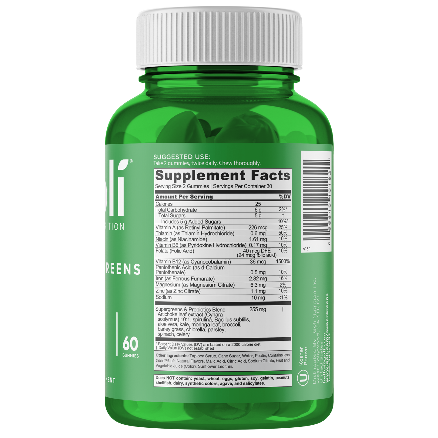Goli Nutrition - Super Green Gummies - 60 ct