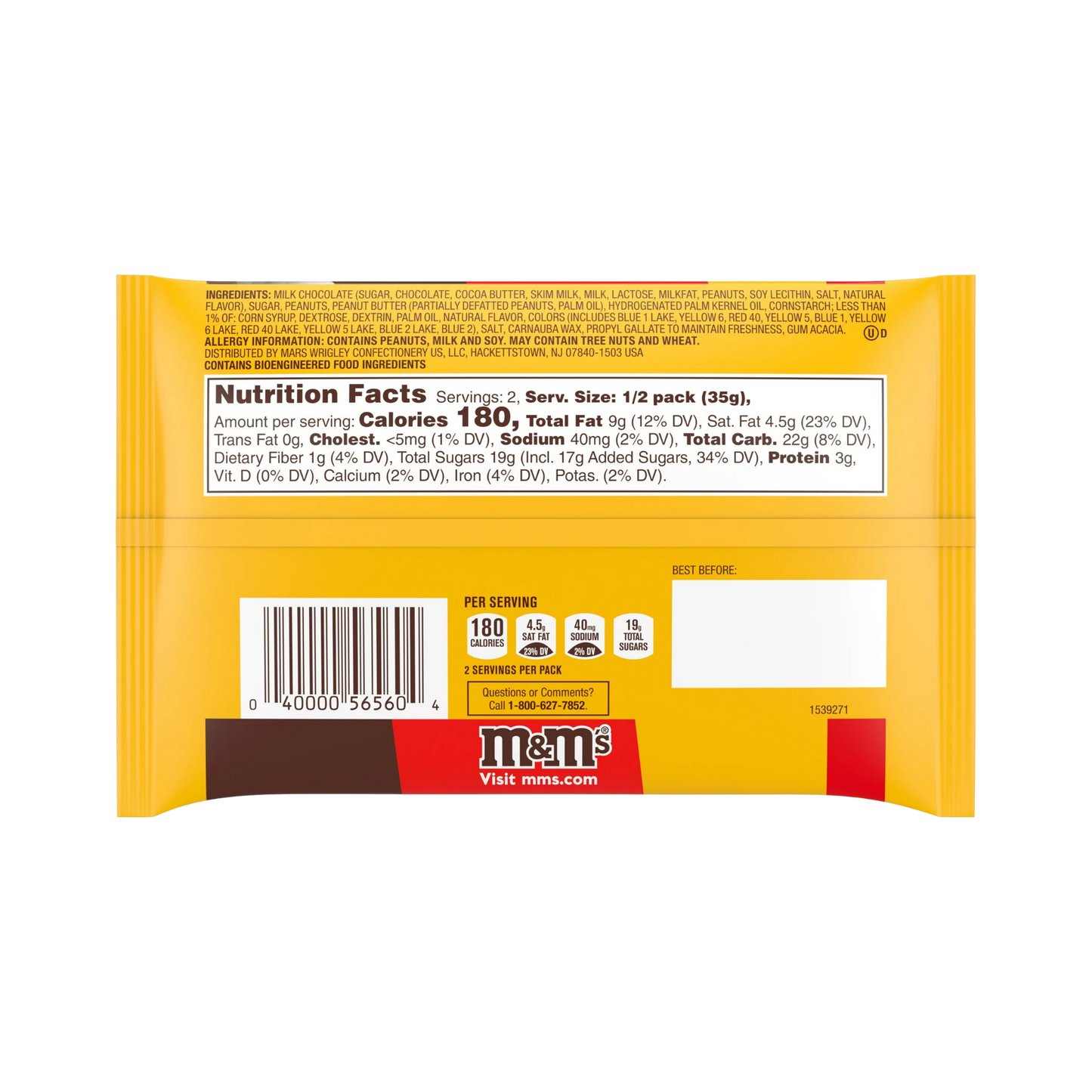 M&M’s – Classic Mix – 2.5oz Share Size – 4-Pack Bundle