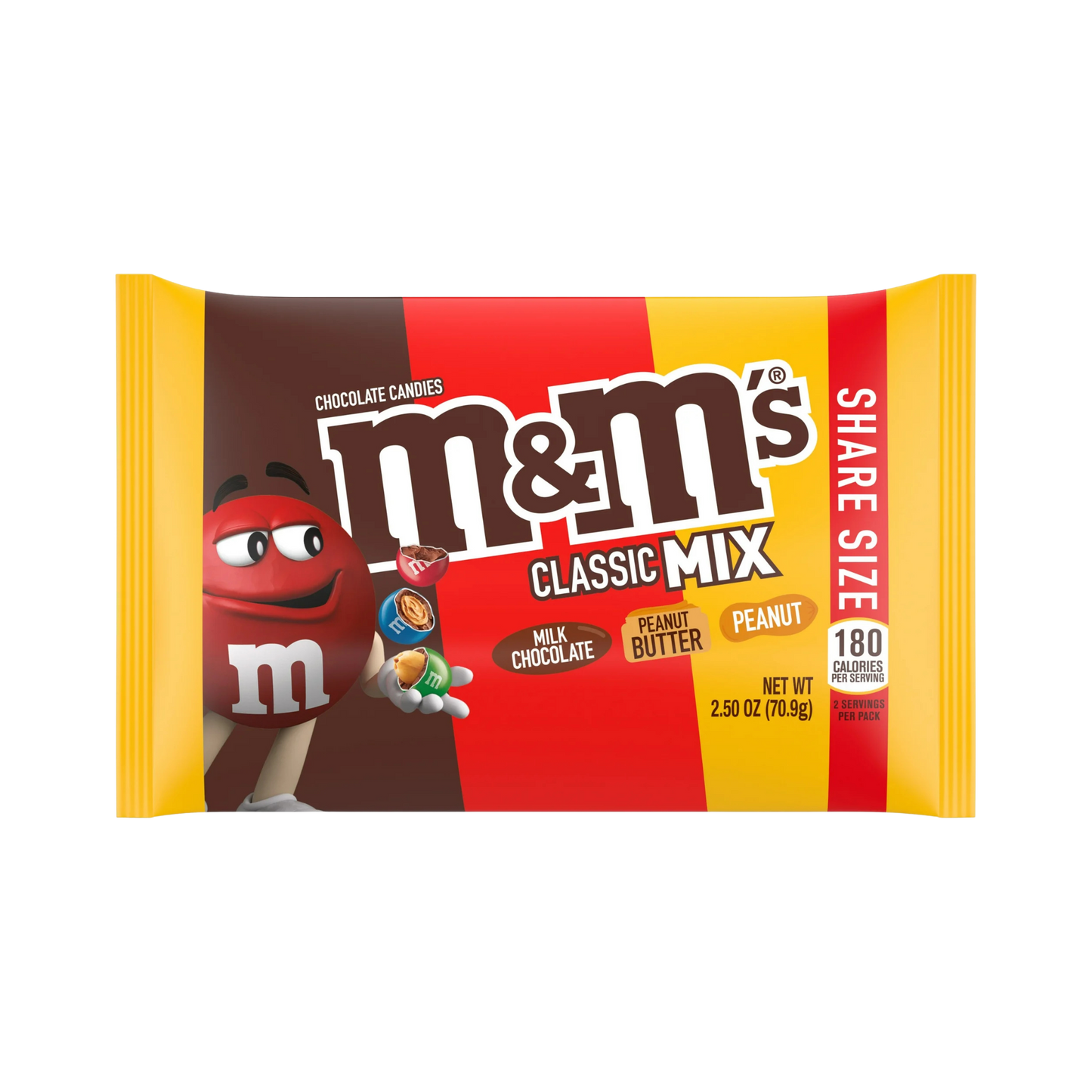 M&M’s – Classic Mix – 2.5oz Share Size – 4-Pack Bundle
