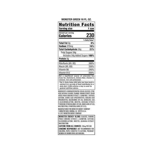 Monster Energy – Original – 16 fl oz – Single Can