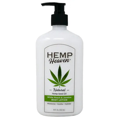 Hemp Heaven - 18oz Hemp Seed Oil Body Lotion with Pump - White Peach & Jasmine