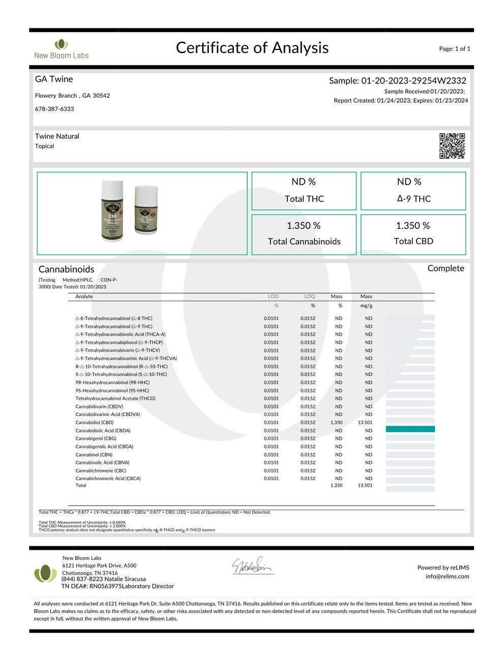 CBD Comfort Cream- Pain Relief Cream - Unscented Natural