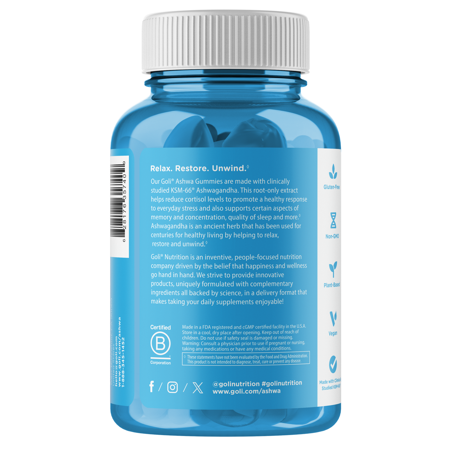 Goli Nutrition – Ashwagandha Gummies – with Vitamin D – 60ct
