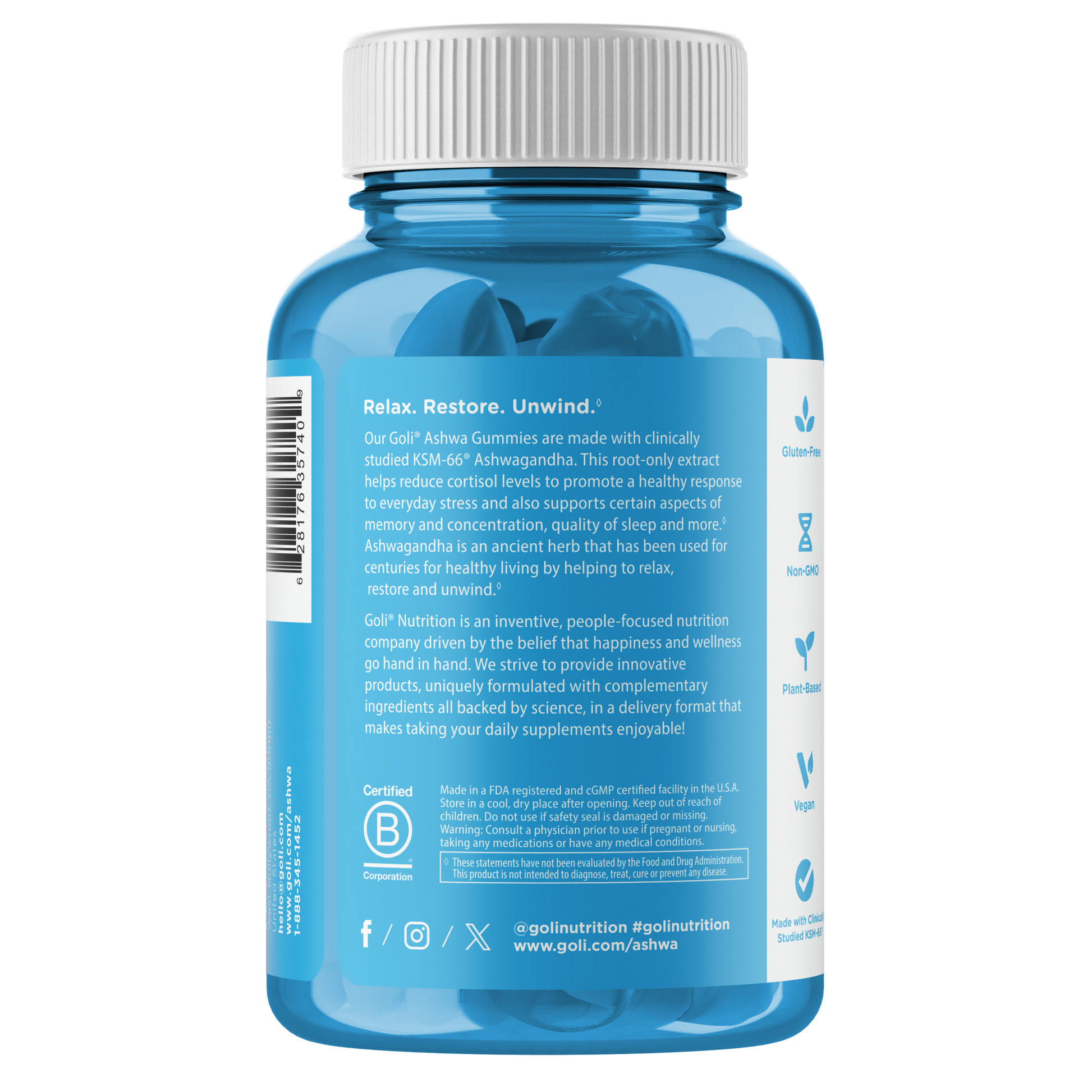 Goli Nutrition – Ashwagandha Gummies – with Vitamin D – 60ct
