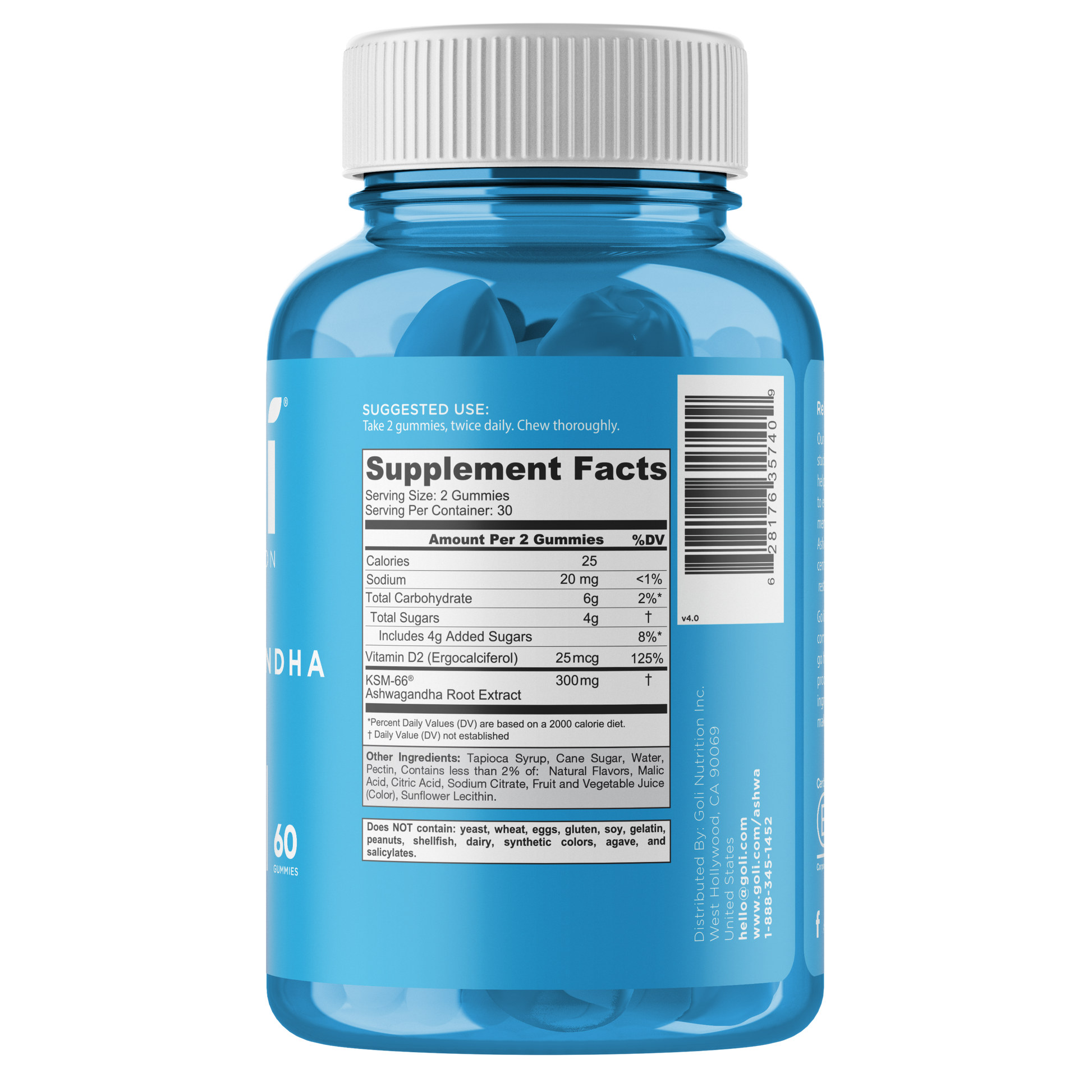 Goli Nutrition – Ashwagandha Gummies – with Vitamin D – 60ct