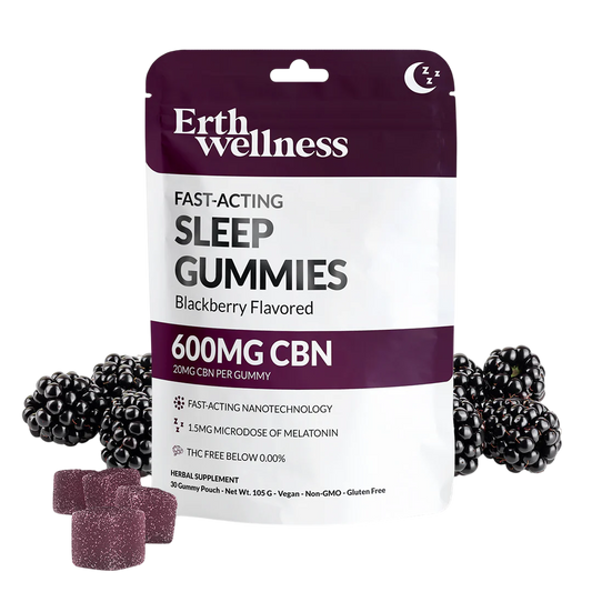 Erth Wellness – CBN Gummies – THC Free – Blackberry – 20mg – 30ct