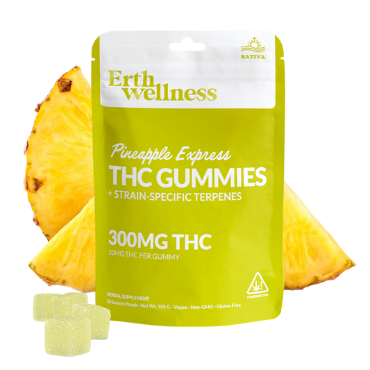 Erth Wellness – D9 THC Gummies – Sativa – Pineapple Express – 10mg – 30ct