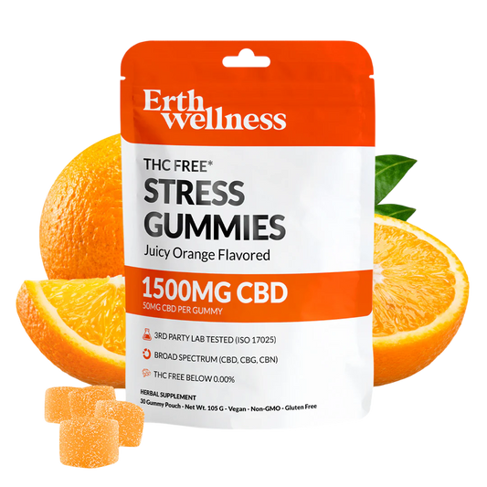Erth Wellness – CBD Gummies – THC Free – Orange – 50mg – 30ct