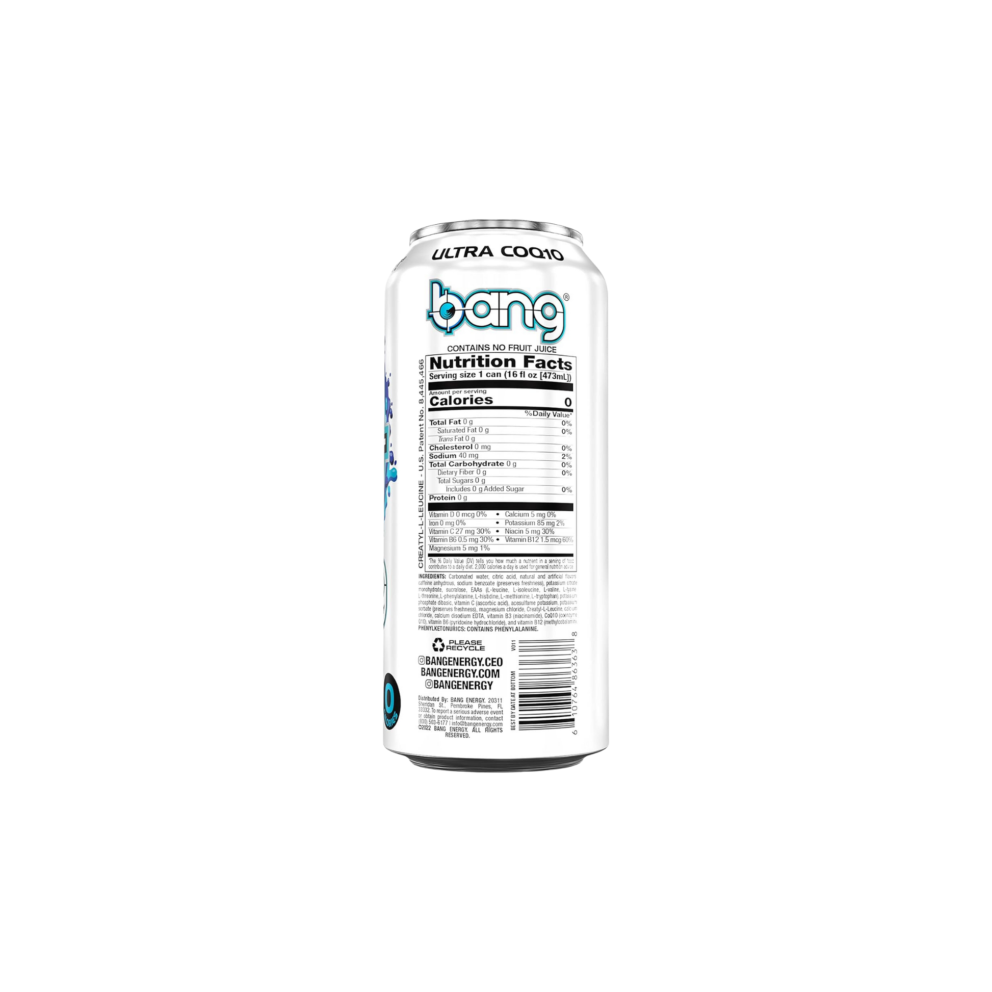 Bang Energy – Blue Razz – 16 fl oz – 4-Pack Bundle
