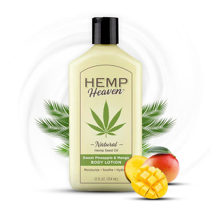 Hemp Heaven - 12oz Hemp Seed Oil Body Lotion - Sweet Pineapple & Mango