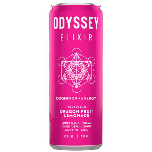 Odyssey Elixir – Dragon Fruit Lemonade – Sparkling Energy Drink – 4 Pack - 12 oz Can